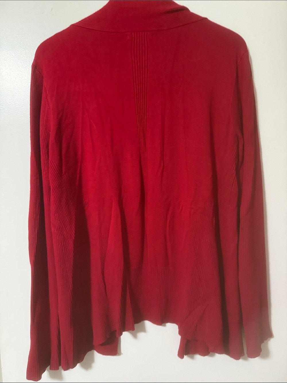 Dana Buchman Red Open-Front Lightweight Cardigan - Picture 5 of 5